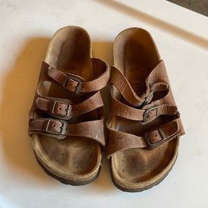 Birkenstocks brown leather size 36